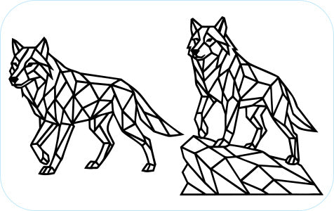 Geometric Wolf Full Body