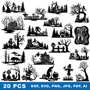 20 PCS Halloween DXF Bundle – CNC Cutting Designs | HALLOWEENBUNDLE1