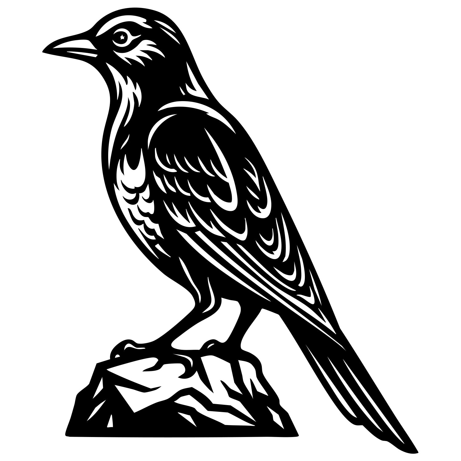 American Crow DXF File – CNC Cutting Design | ABCROW1