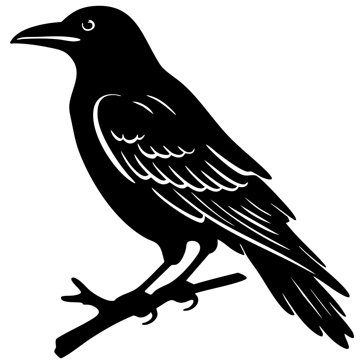 American Crow DXF File – CNC Cutting Design | ABCROW11