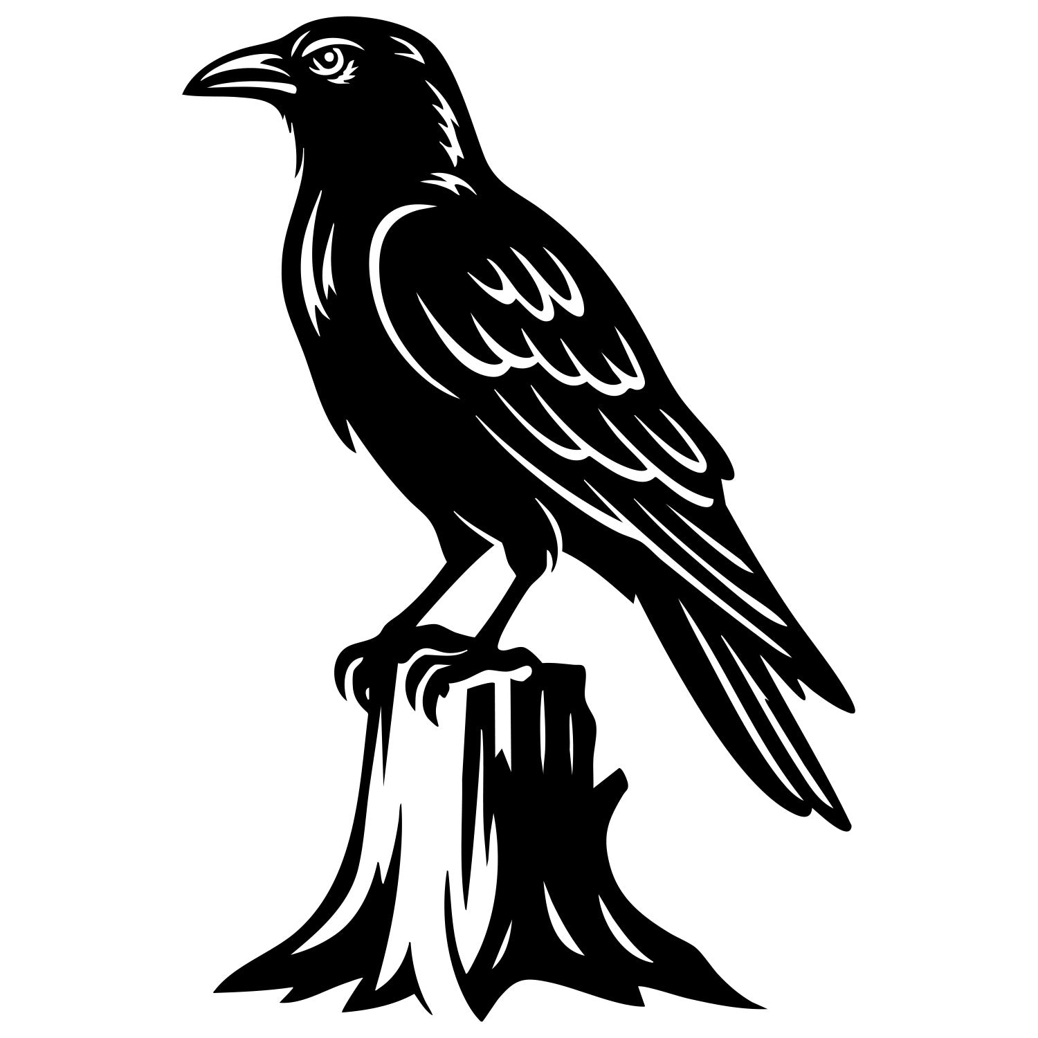American Crow DXF File – CNC Cutting Design | ABCROW12