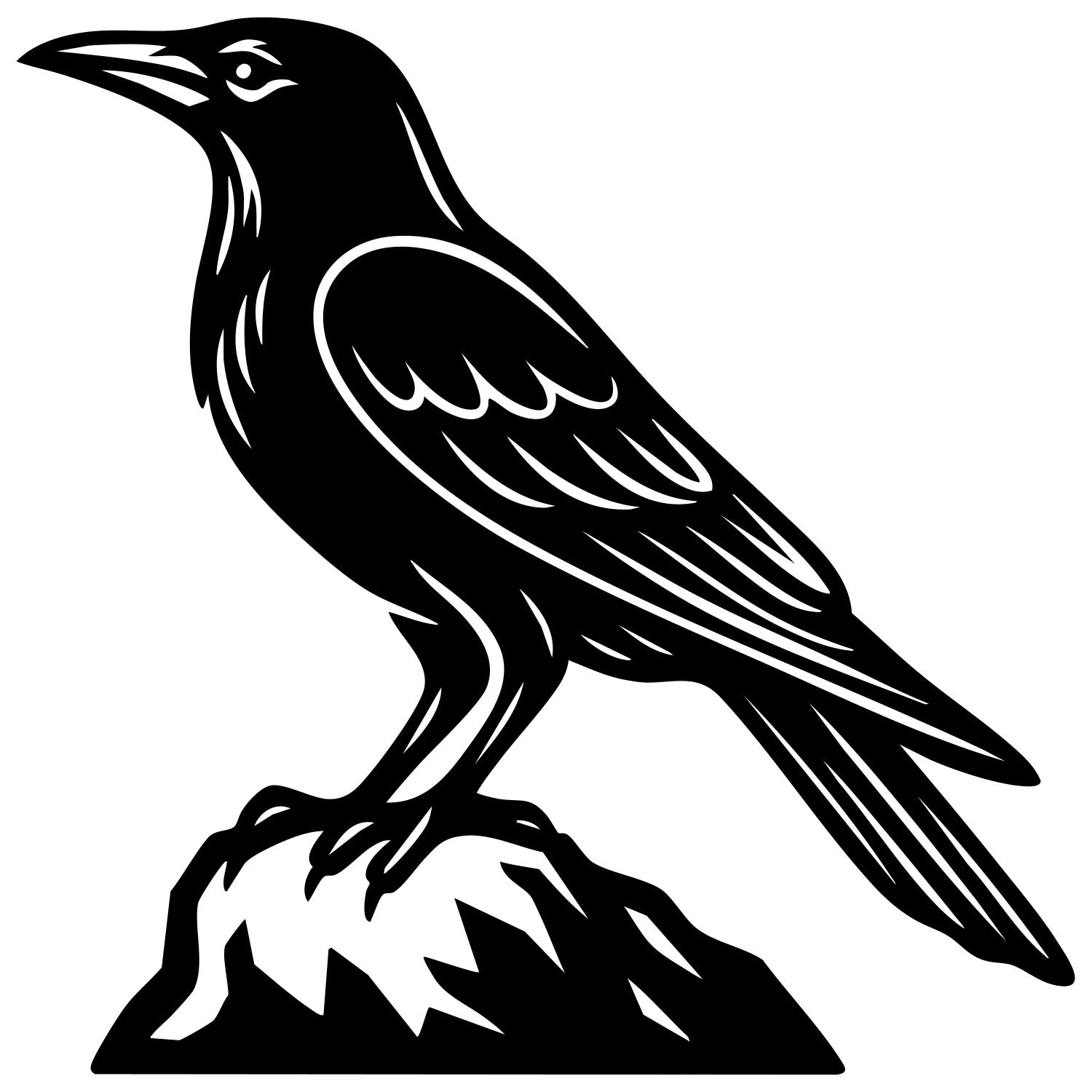 American Crow DXF File – CNC Cutting Design | ABCROW125