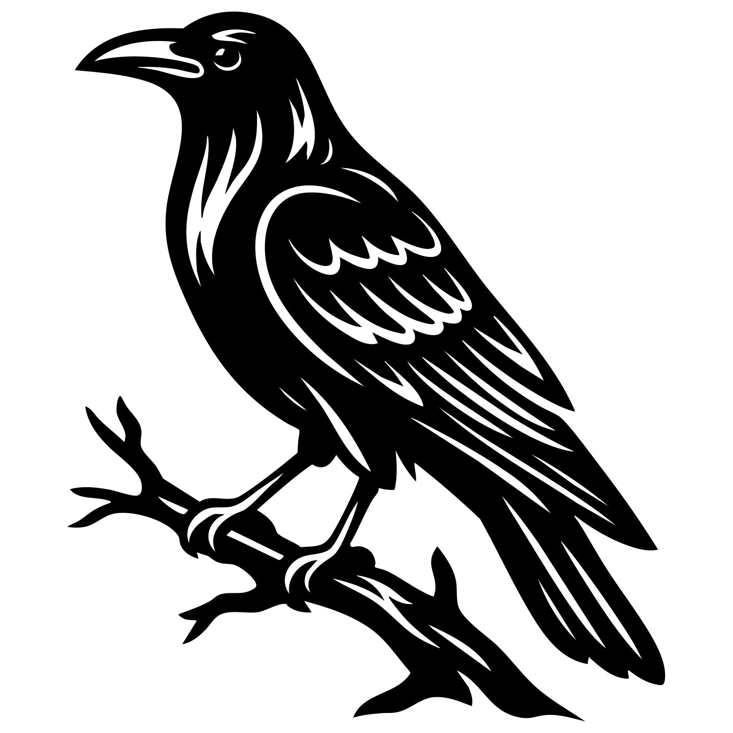 American Crow DXF File – CNC Cutting Design | ABCROW126