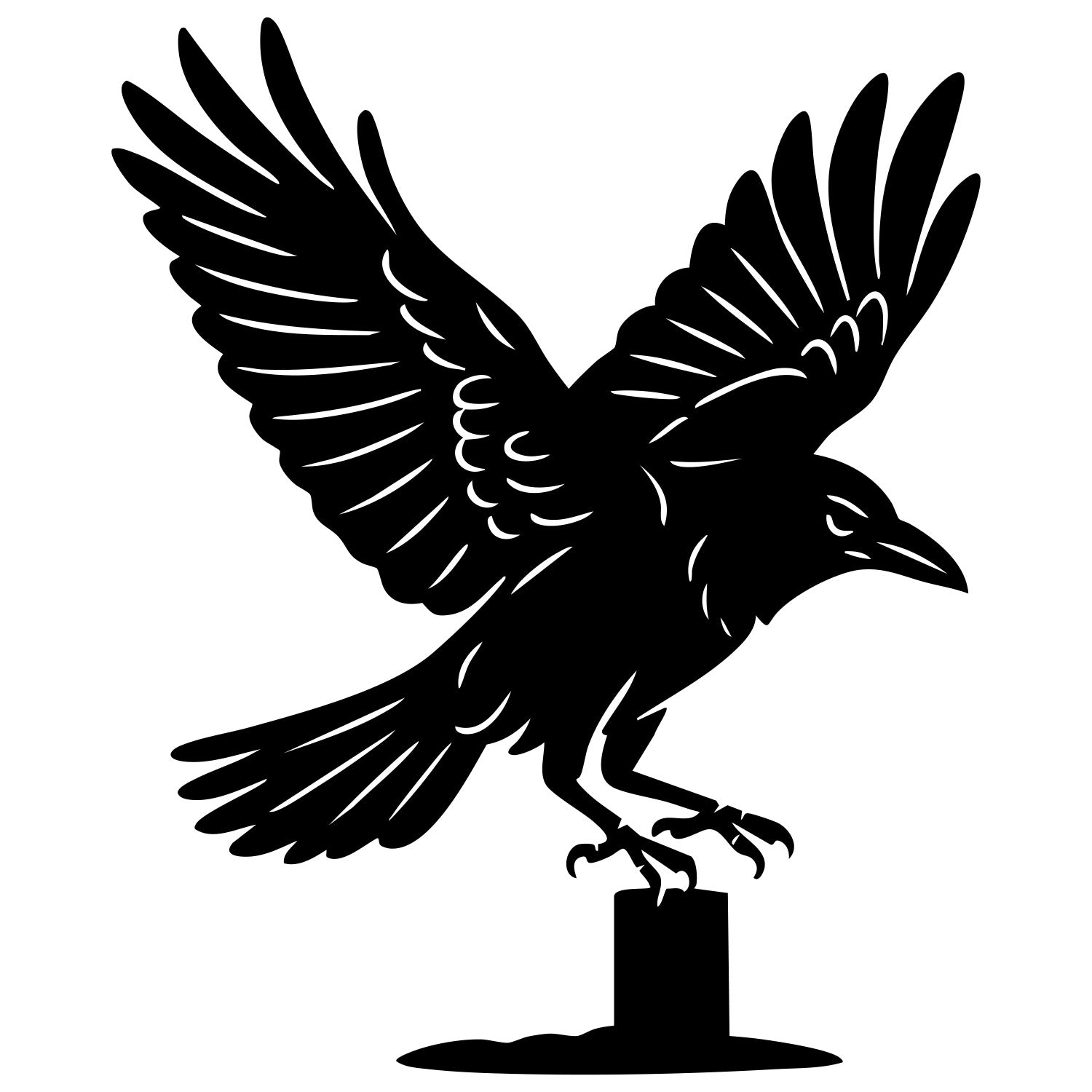American Crow DXF File – CNC Cutting Design | ABCROW128