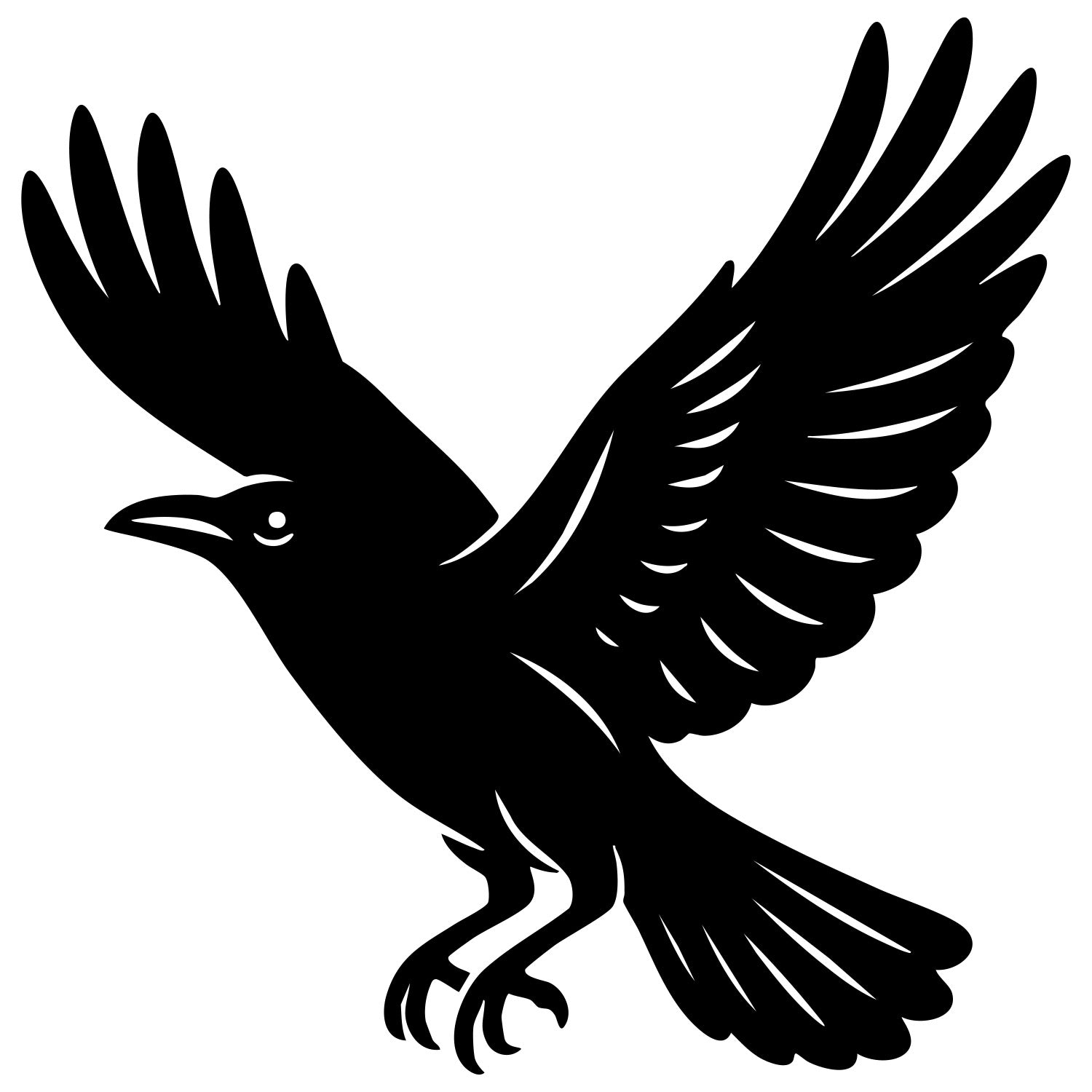 American Crow DXF File – CNC Cutting Design | ABCROW13