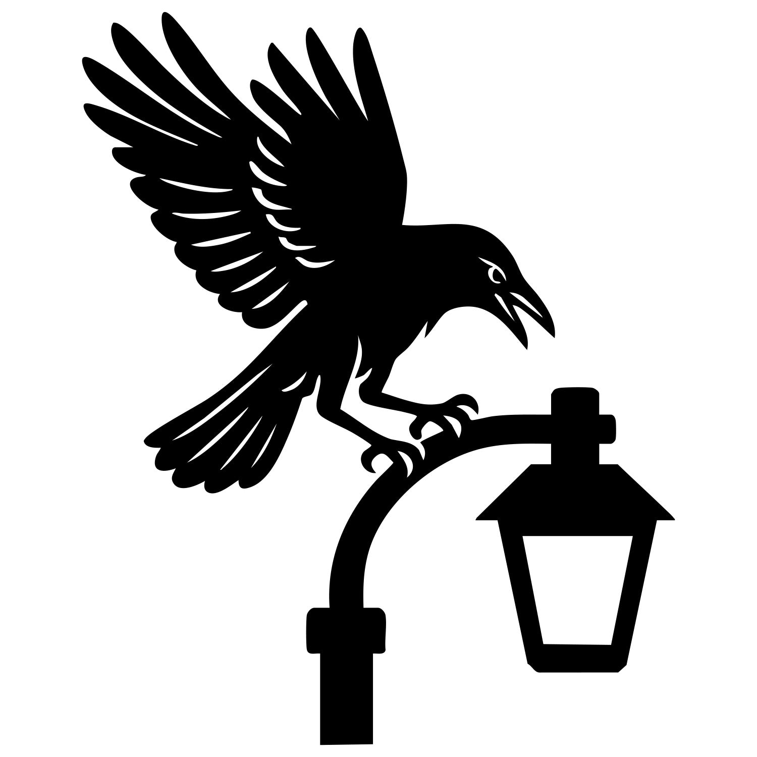 American Crow DXF File – CNC Cutting Design | ABCROW134