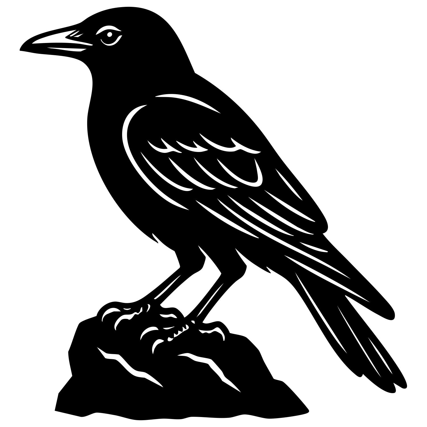 American Crow DXF File – CNC Cutting Design | ABCROW136