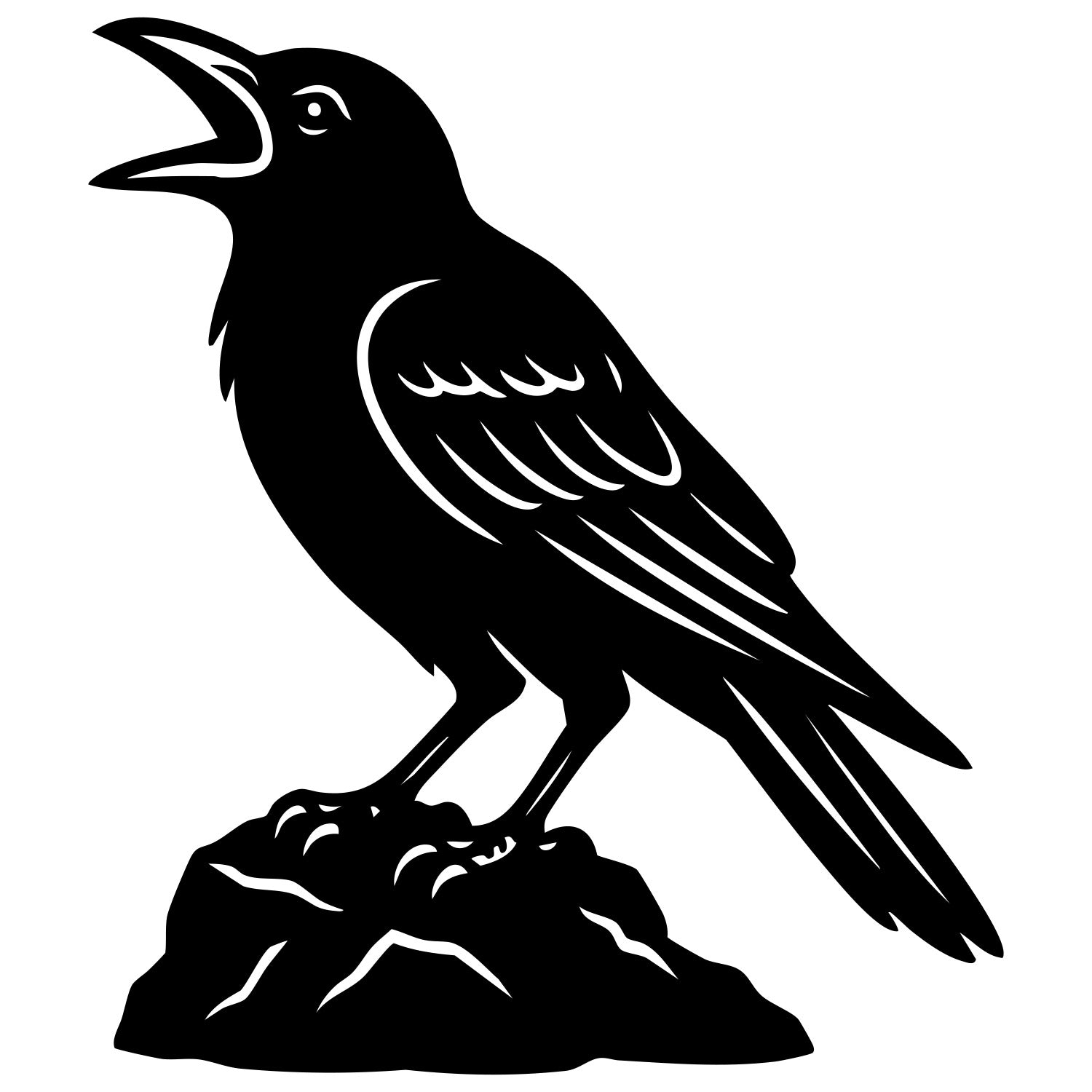 American Crow DXF File – CNC Cutting Design | ABCROW137