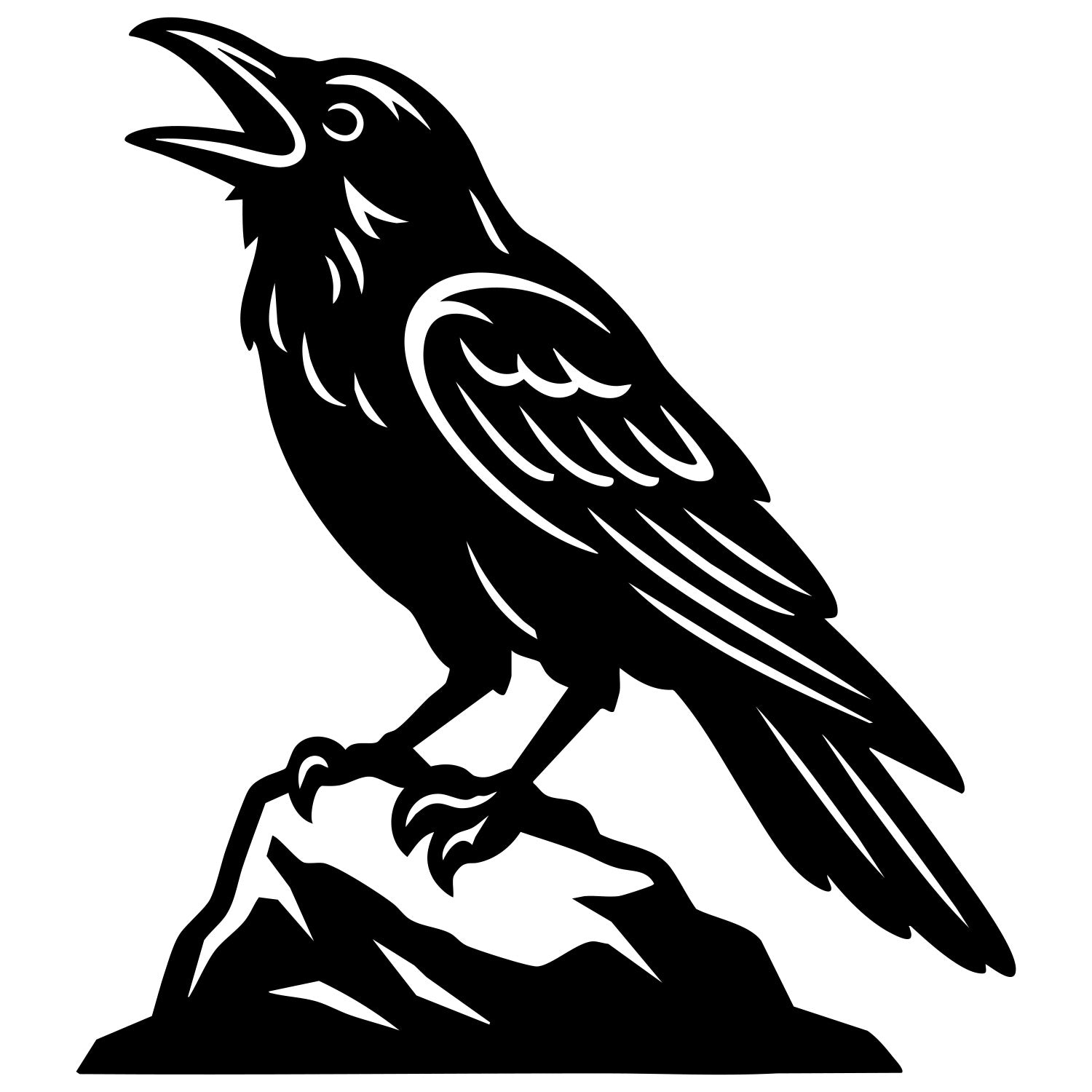 American Crow DXF File – CNC Cutting Design | ABCROW138