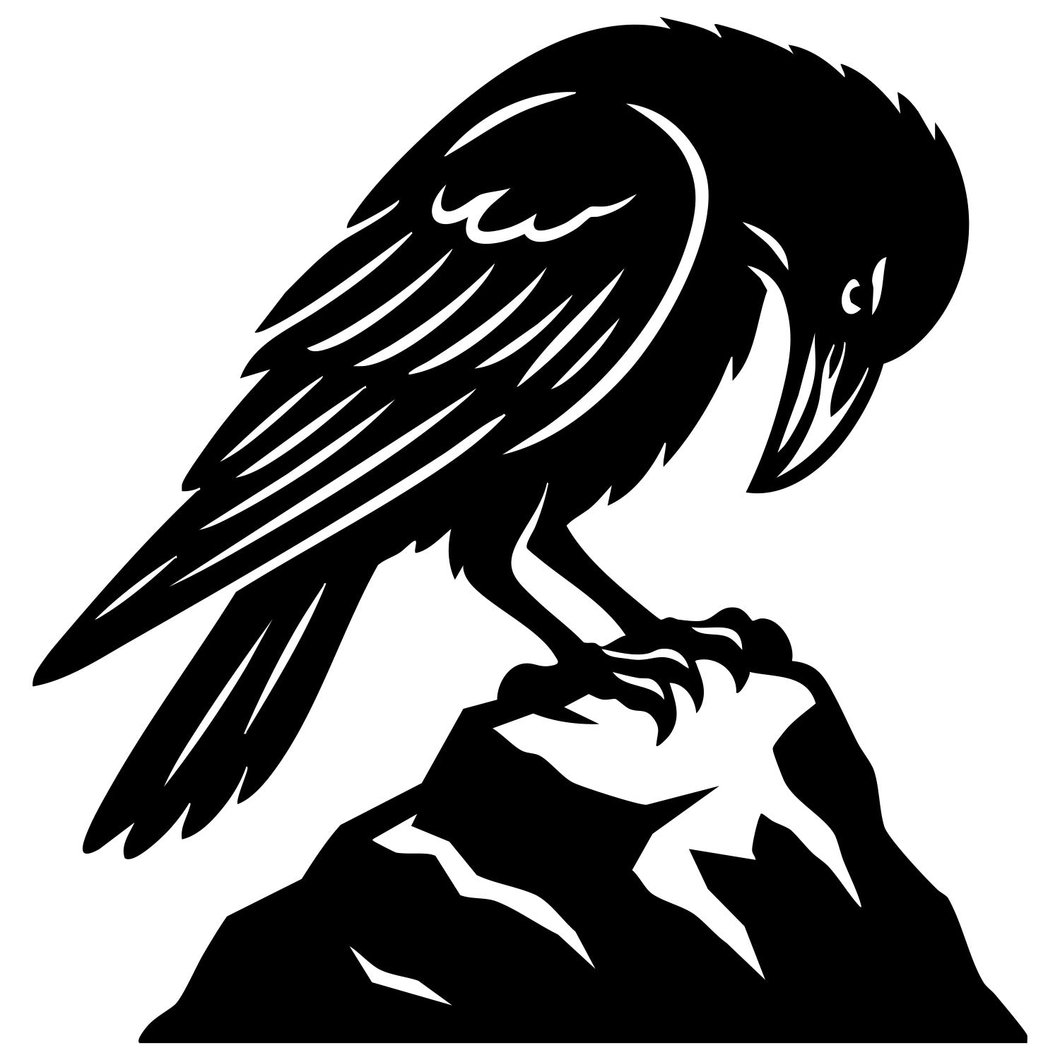 American Crow DXF File – CNC Cutting Design | ABCROW140