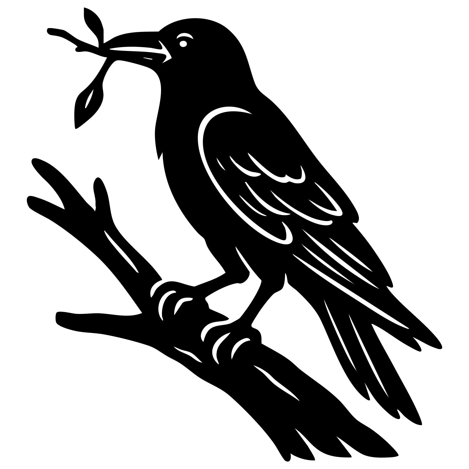American Crow DXF File – CNC Cutting Design | ABCROW144