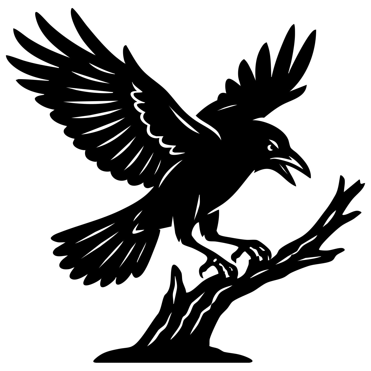 American Crow DXF File – CNC Cutting Design | ABCROW147