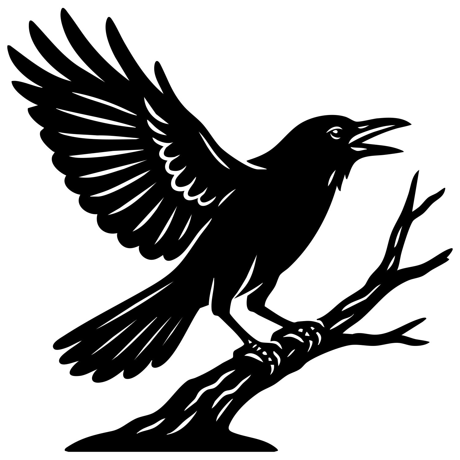 American Crow DXF File – CNC Cutting Design | ABCROW148