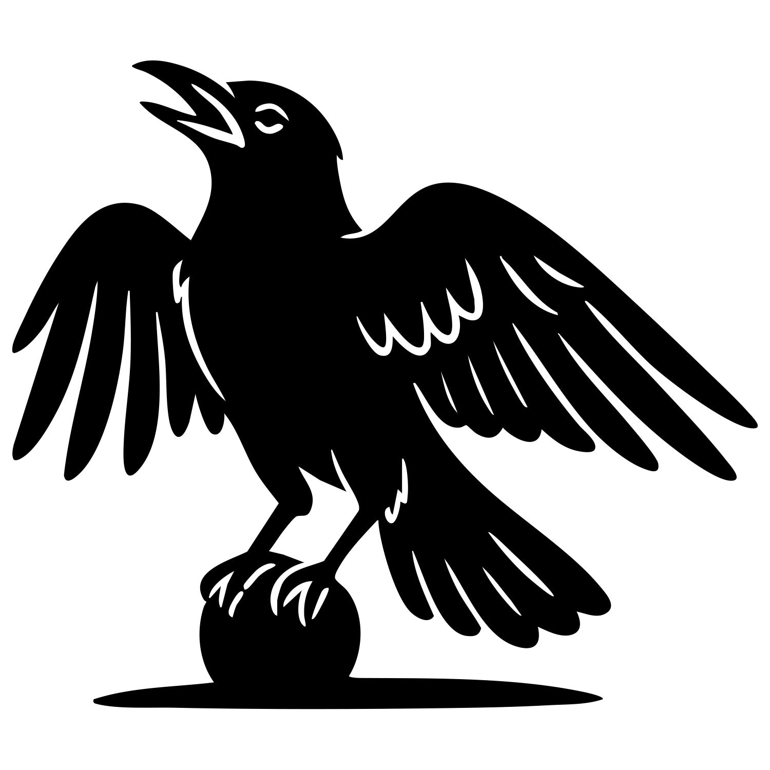 American Crow DXF File – CNC Cutting Design | ABCROW158