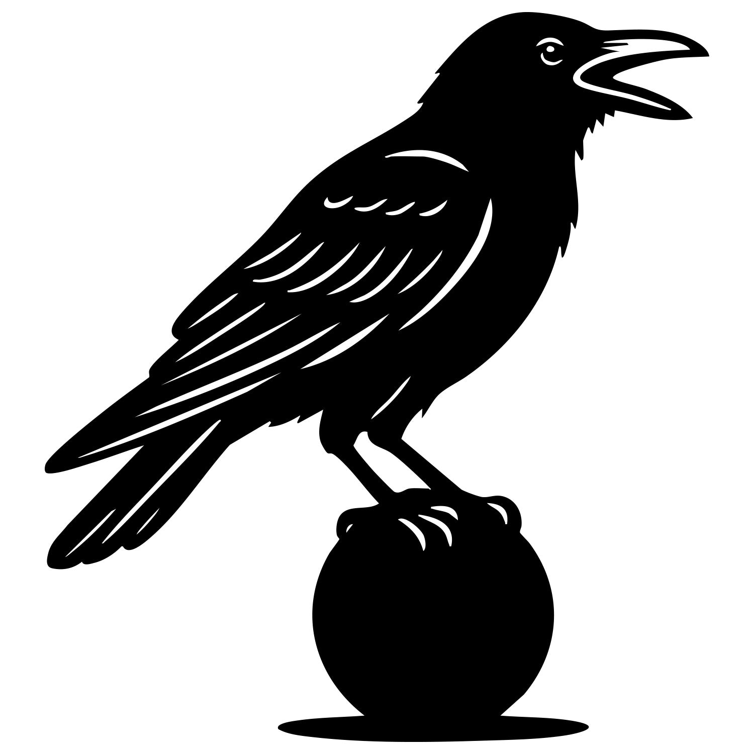 American Crow DXF File – CNC Cutting Design | ABCROW159