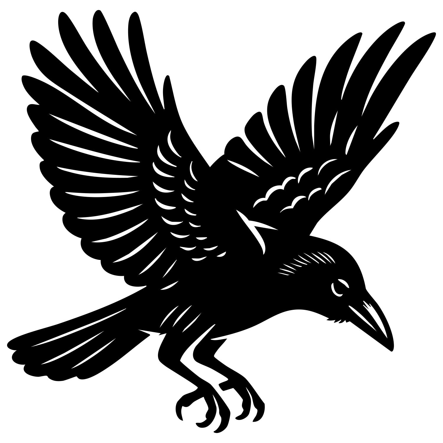 American Crow DXF File – CNC Cutting Design | ABCROW177