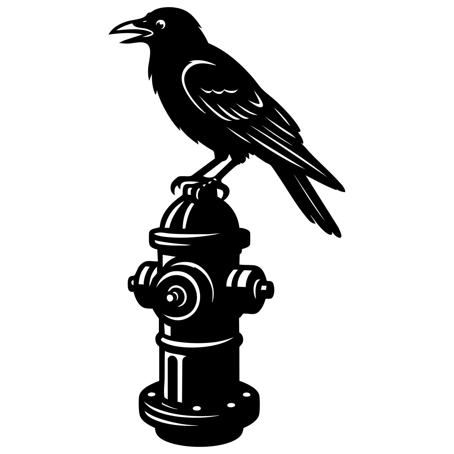 American Crow DXF File – CNC Cutting Design | ABCROW180