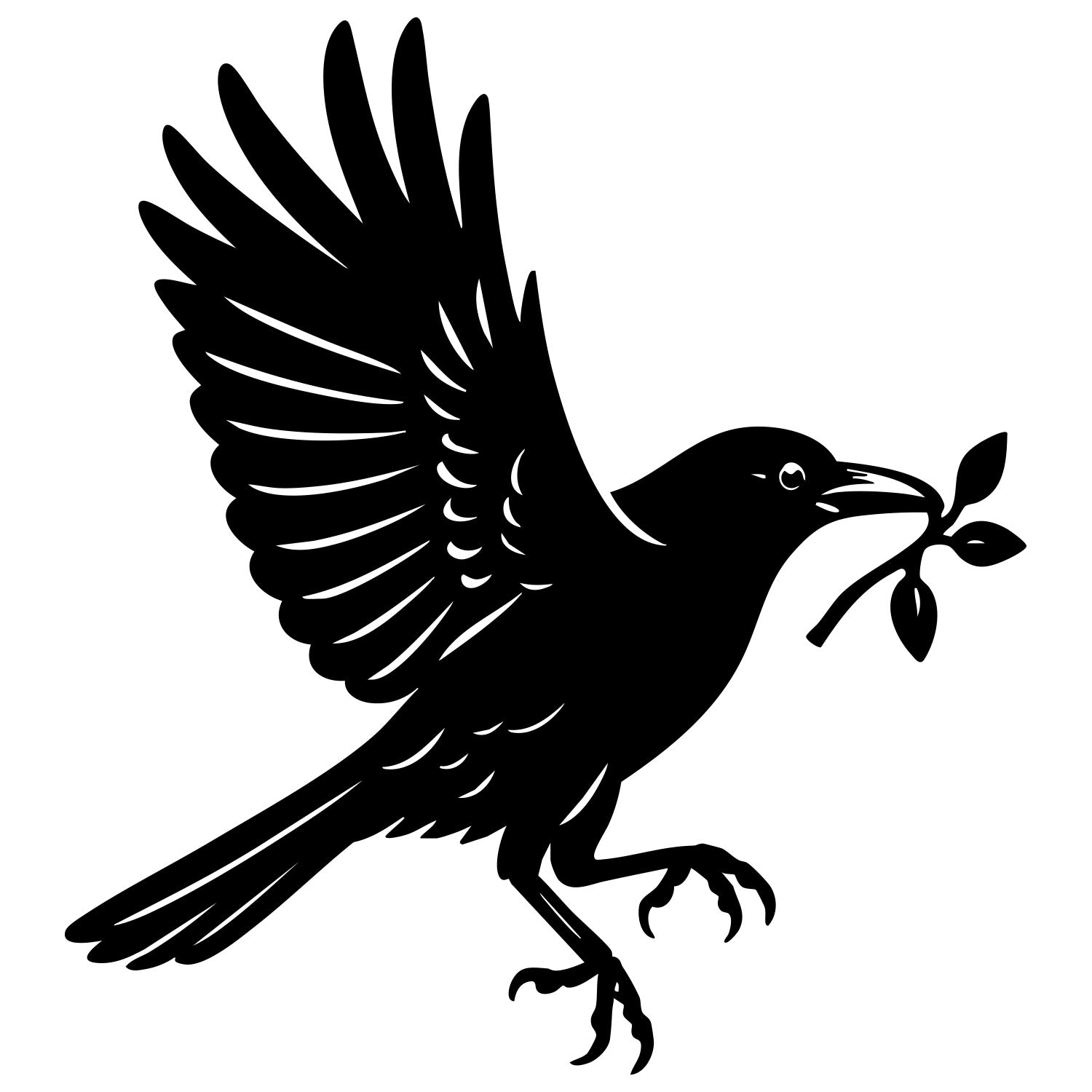 American Crow DXF File – CNC Cutting Design | ABCROW184