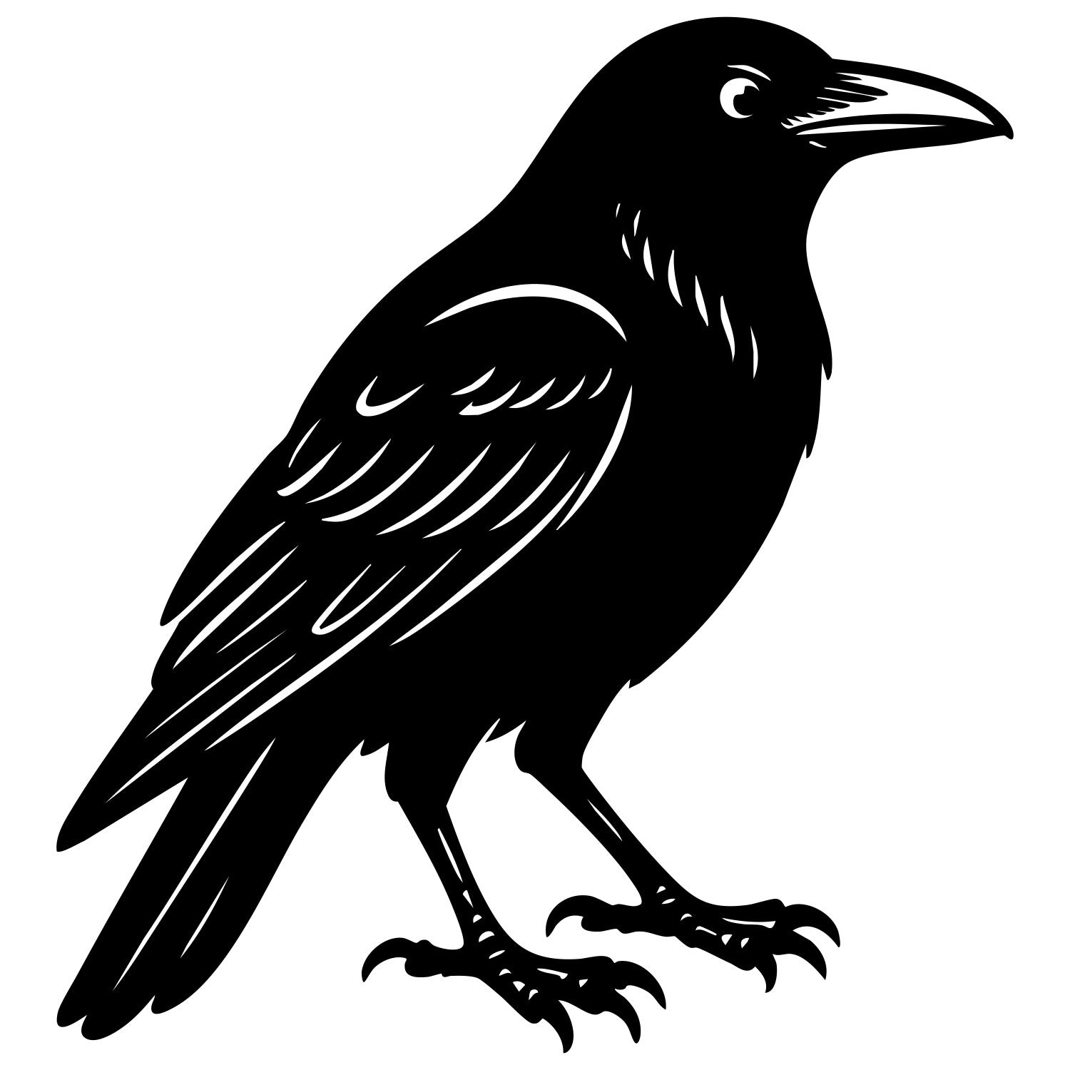 American Crow DXF File – CNC Cutting Design | ABCROW190
