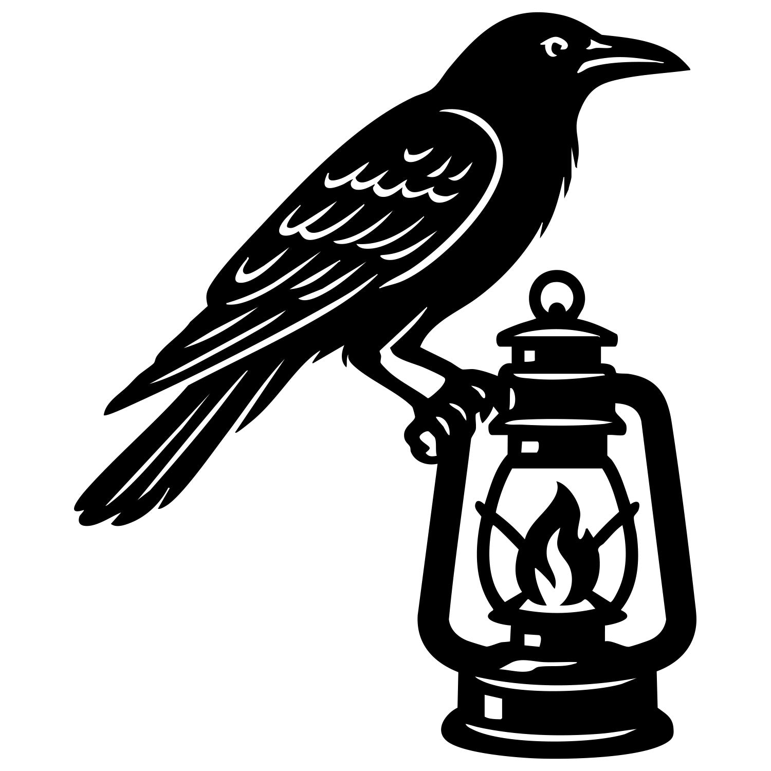 American Crow DXF File – CNC Cutting Design | ABCROW191