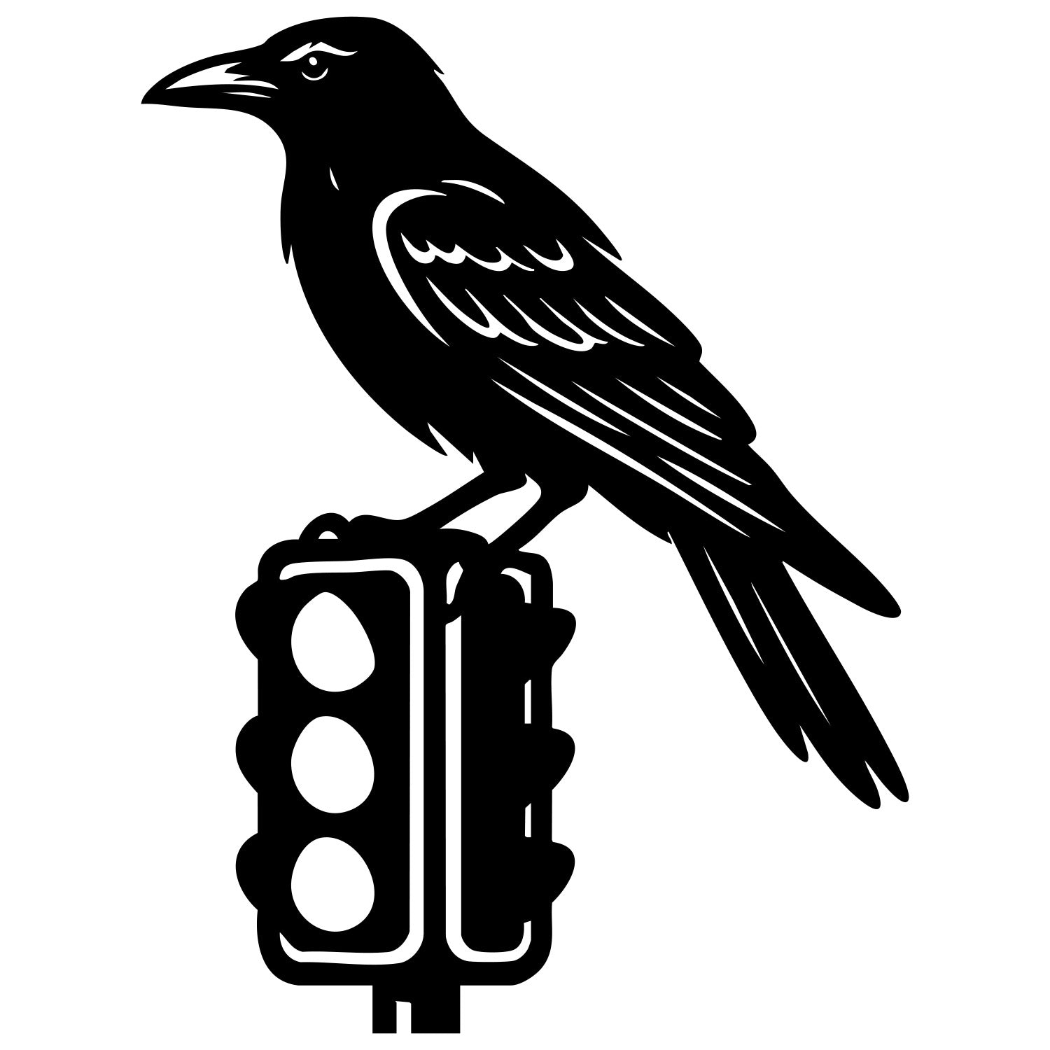 American Crow DXF File – CNC Cutting Design | ABCROW196