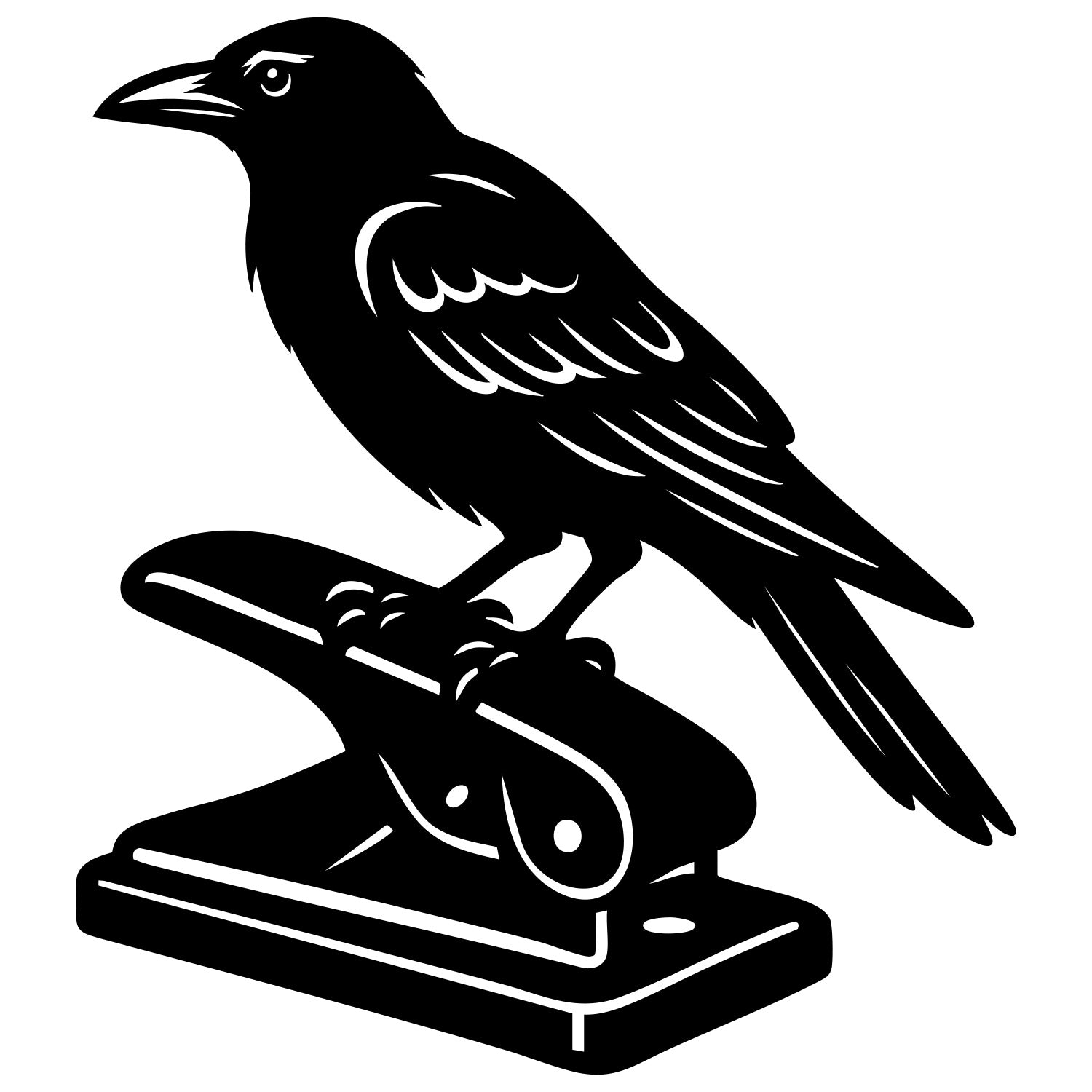 American Crow DXF File – CNC Cutting Design | ABCROW197