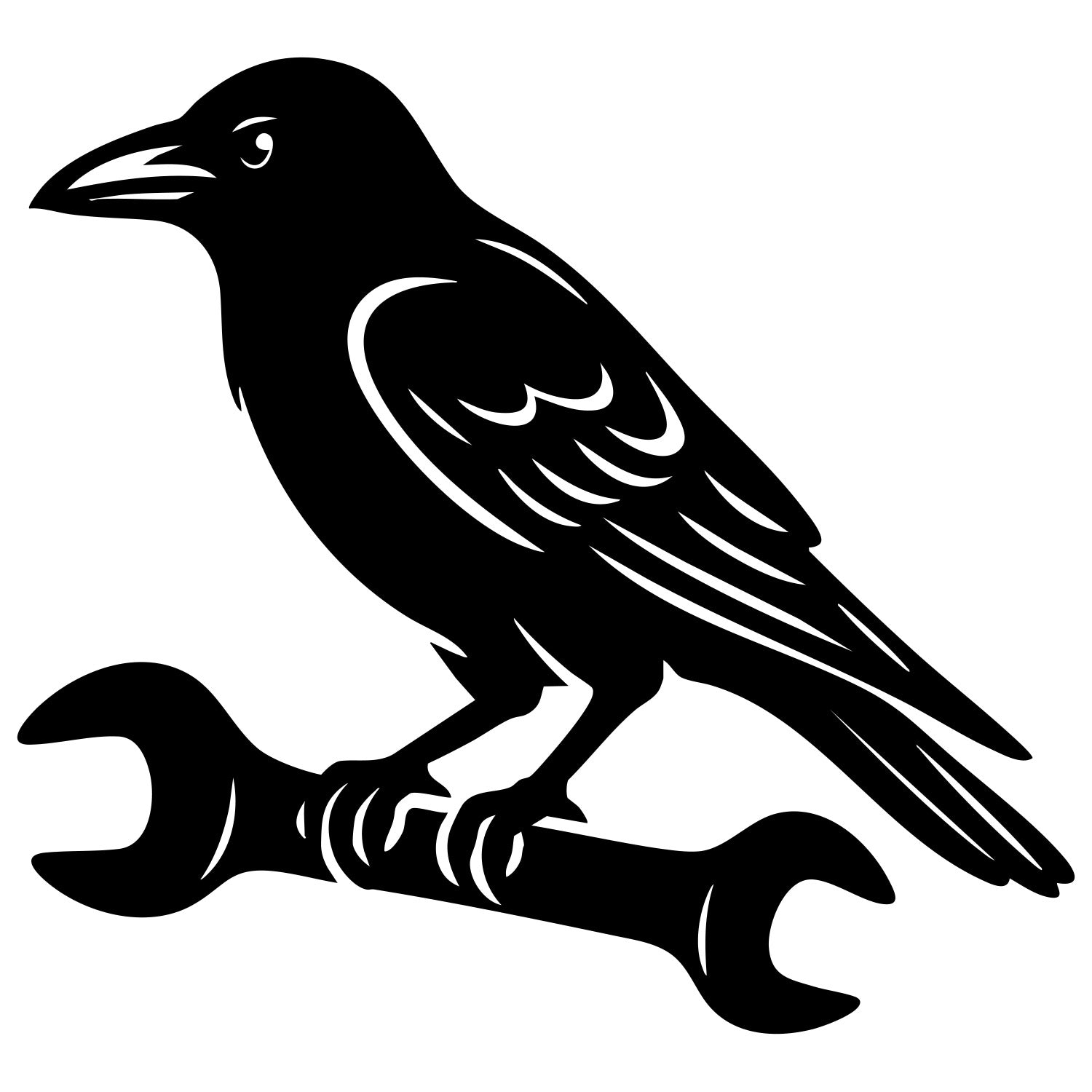 American Crow DXF File – CNC Cutting Design | ABCROW199