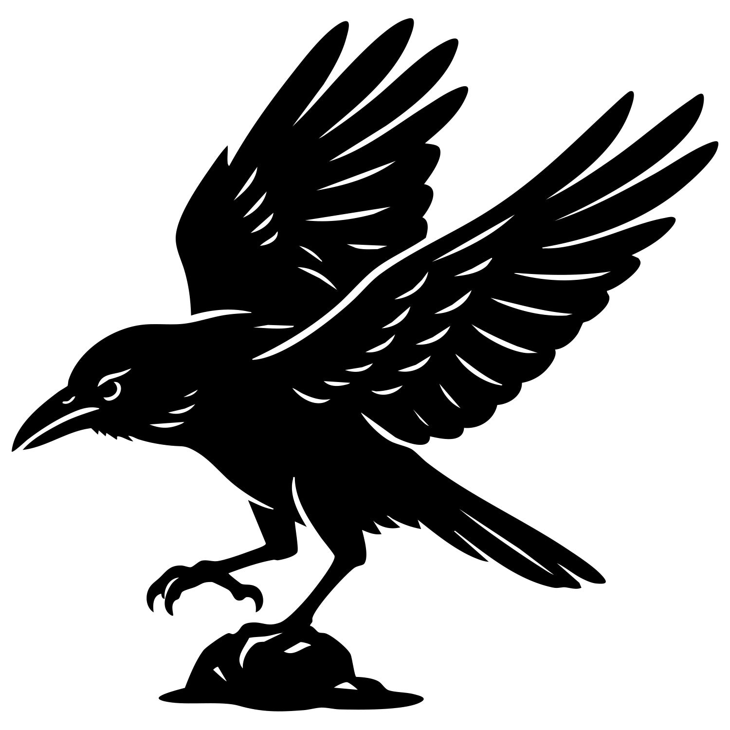 American Crow DXF File – CNC Cutting Design | ABCROW32