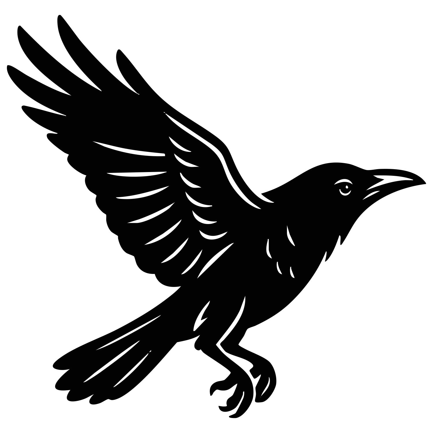American Crow DXF File – CNC Cutting Design | ABCROW33