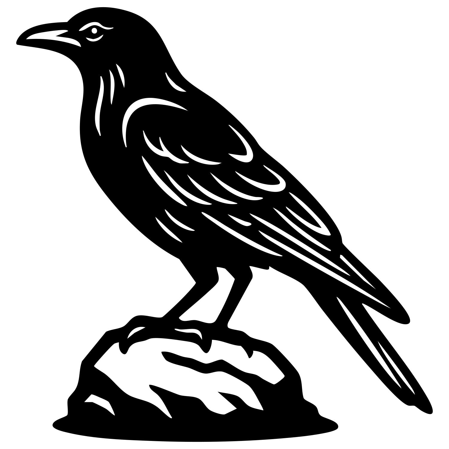 American Crow DXF File – CNC Cutting Design | ABCROW6