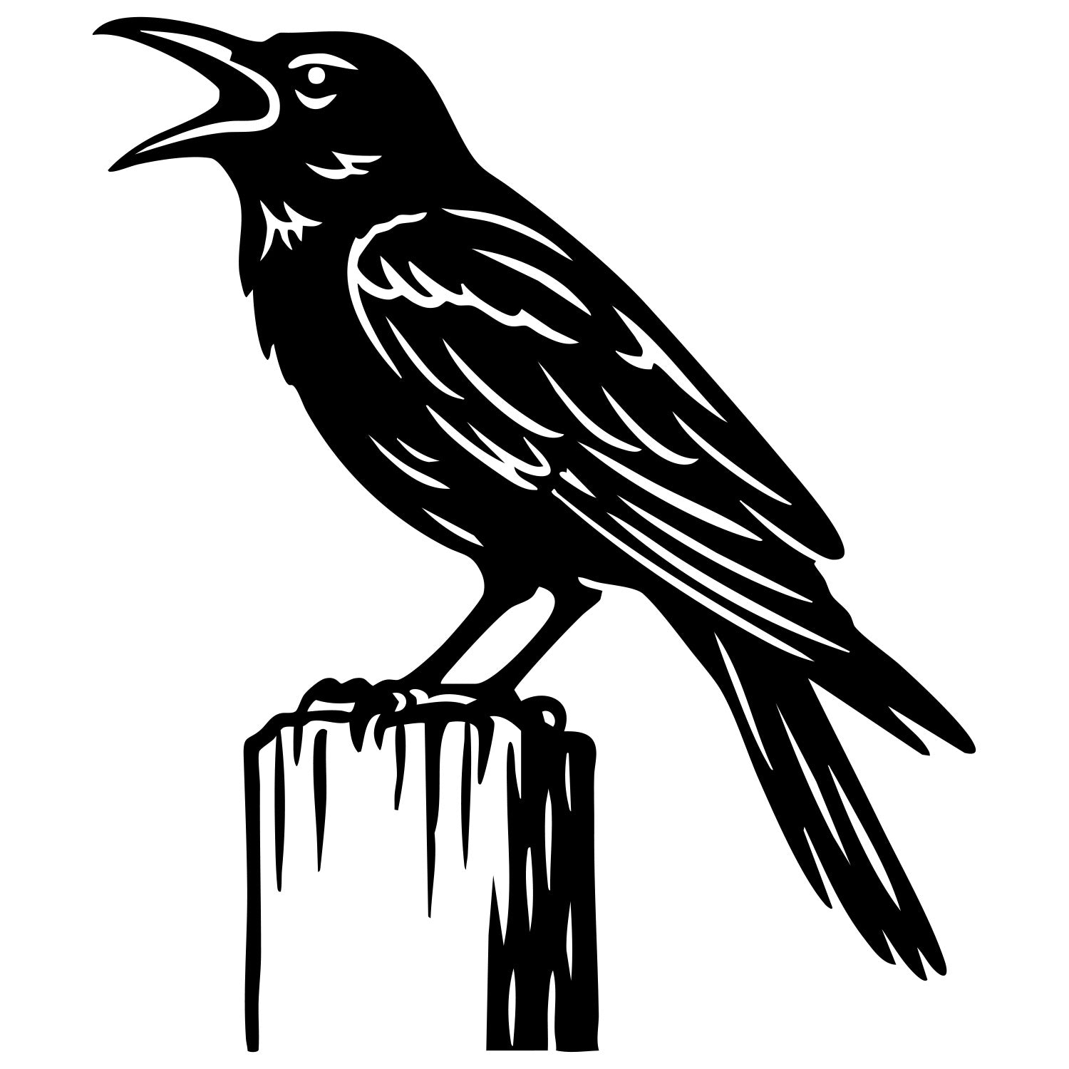 American Crow DXF File – CNC Cutting Design | ABCROW8