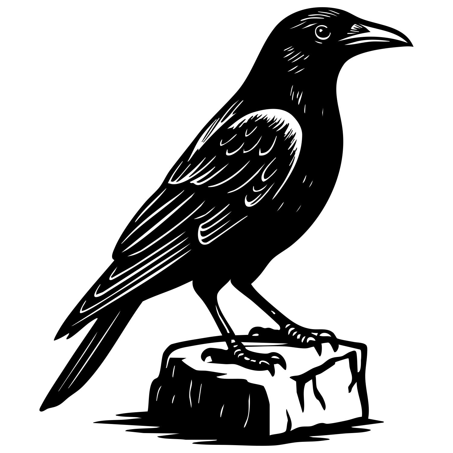 American Crow DXF File – CNC Cutting Design | ABCROW9