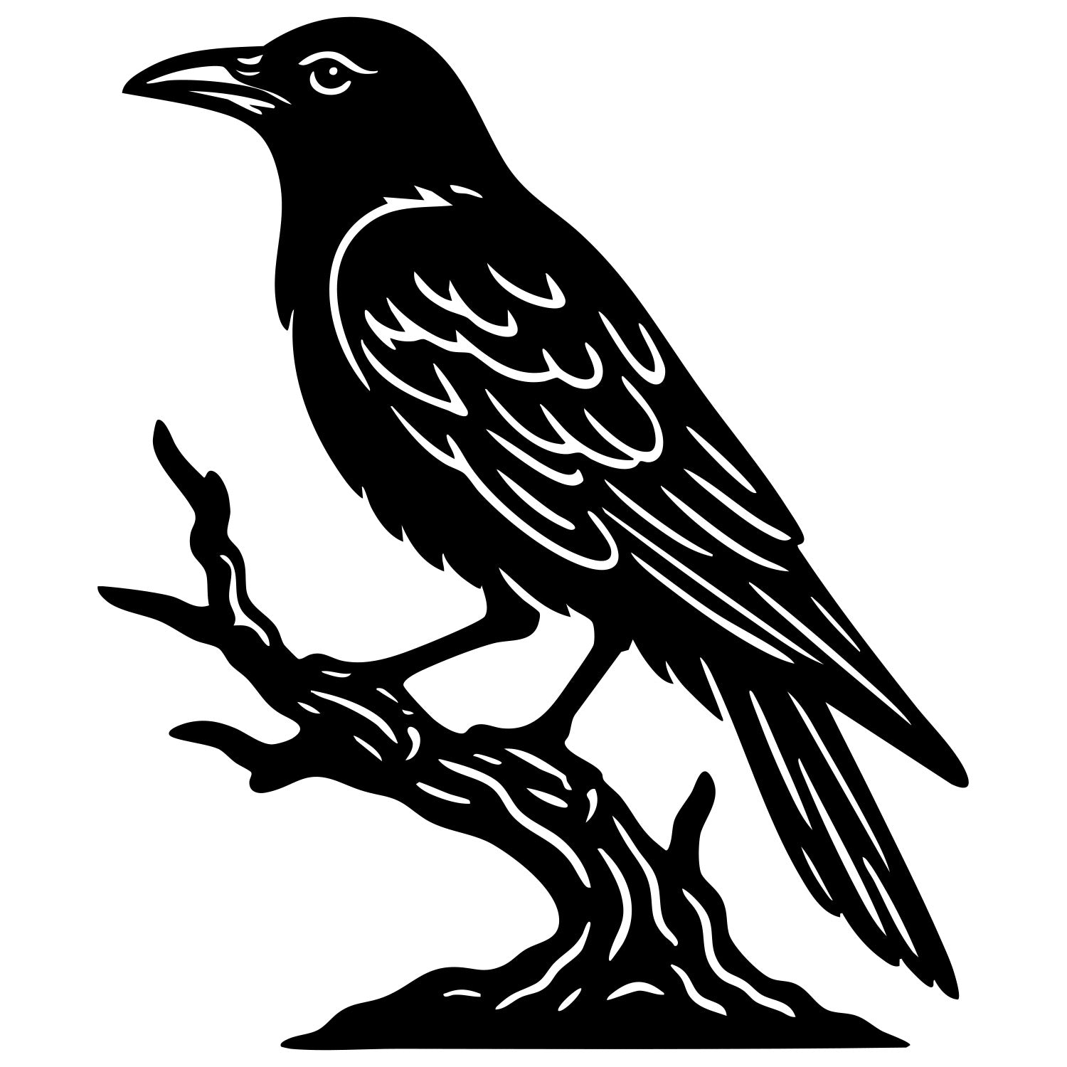 American Crow DXF File – CNC Cutting Design | ABCROW200