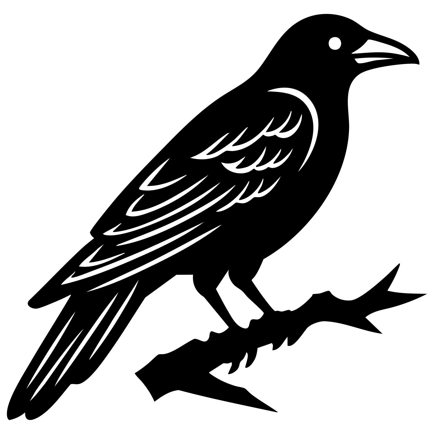American Crow DXF File – CNC Cutting Design | ABCROW203