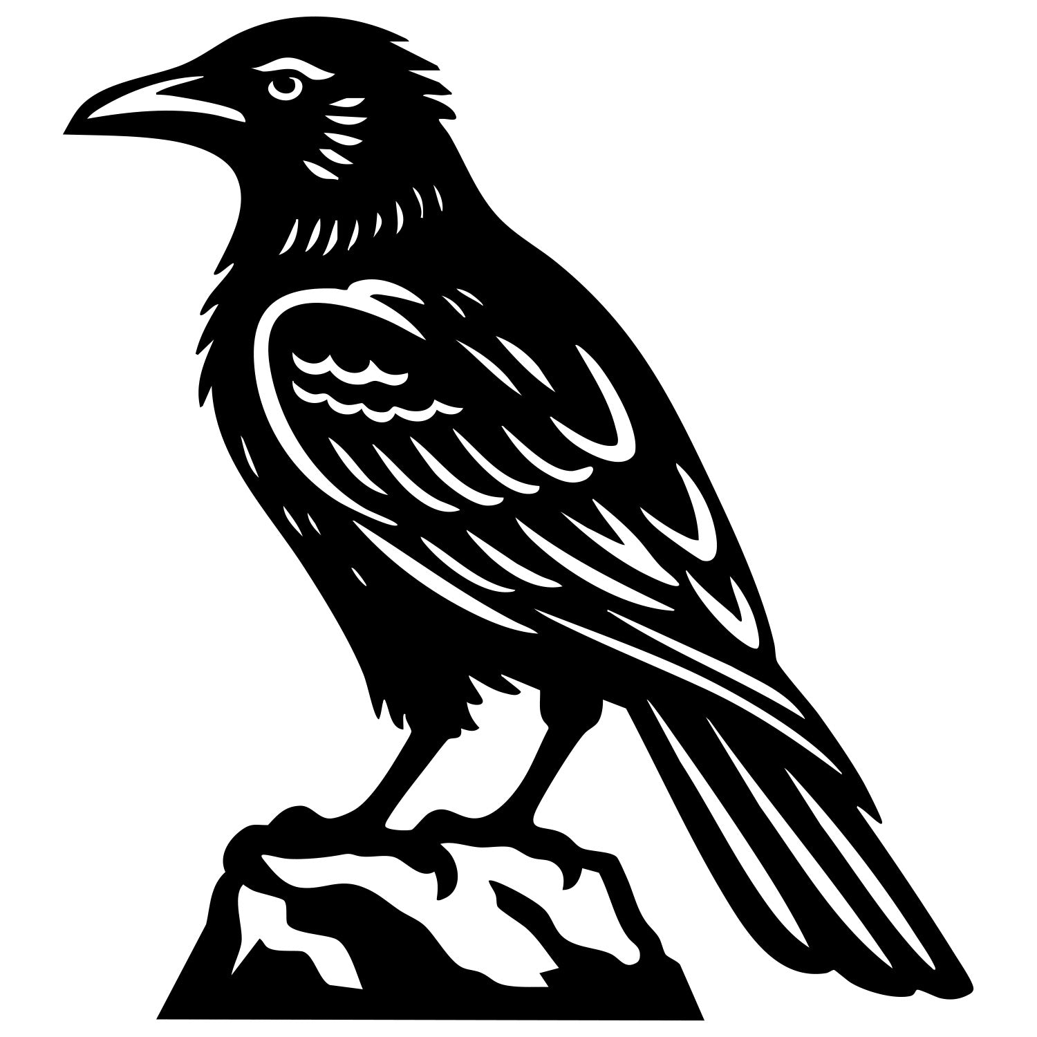American Crow DXF File – CNC Cutting Design | ABCROW206