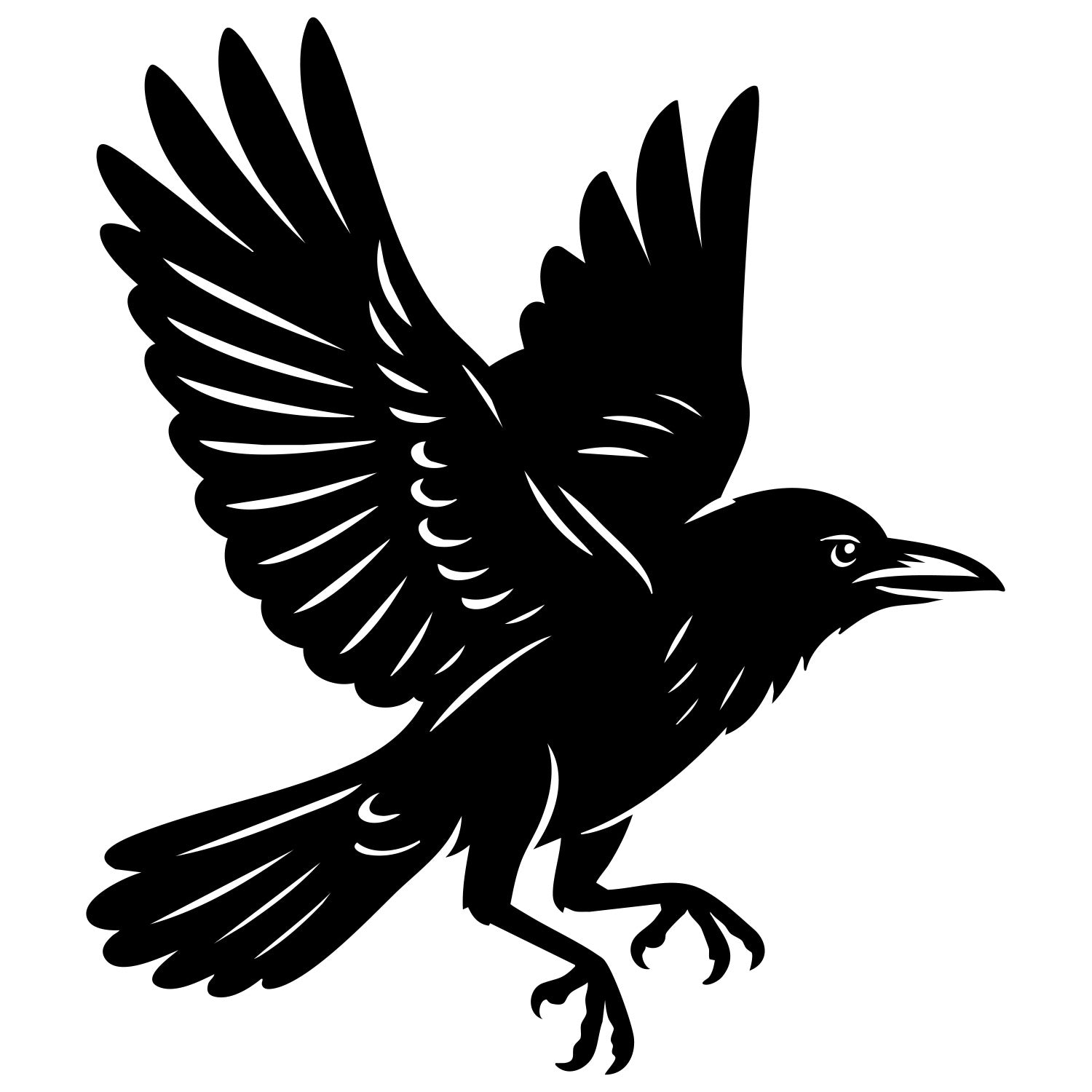 American Crow DXF File – CNC Cutting Design | ABCROW209