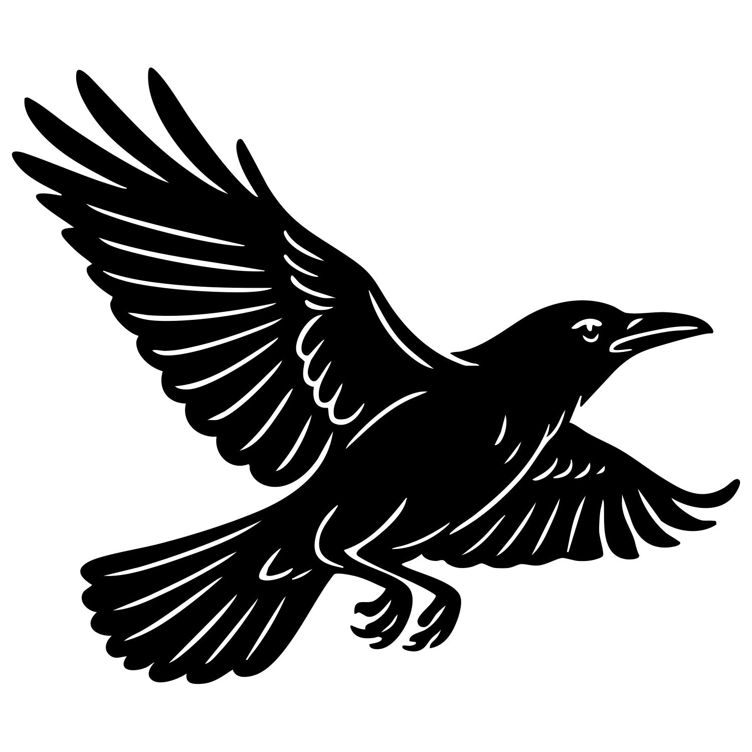 American Crow DXF File – CNC Cutting Design | ABCROW216