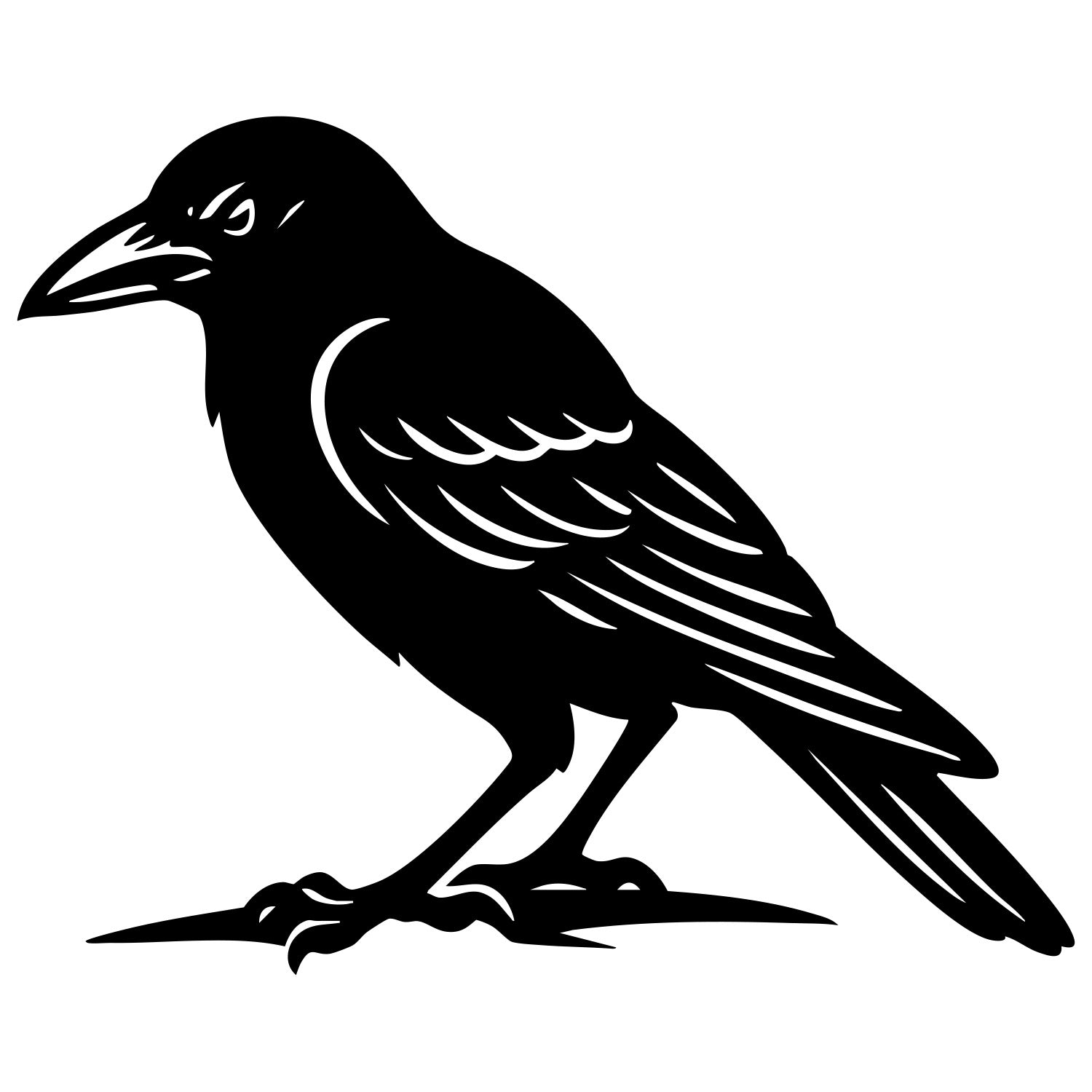 American Crow DXF File – CNC Cutting Design | ABCROW218