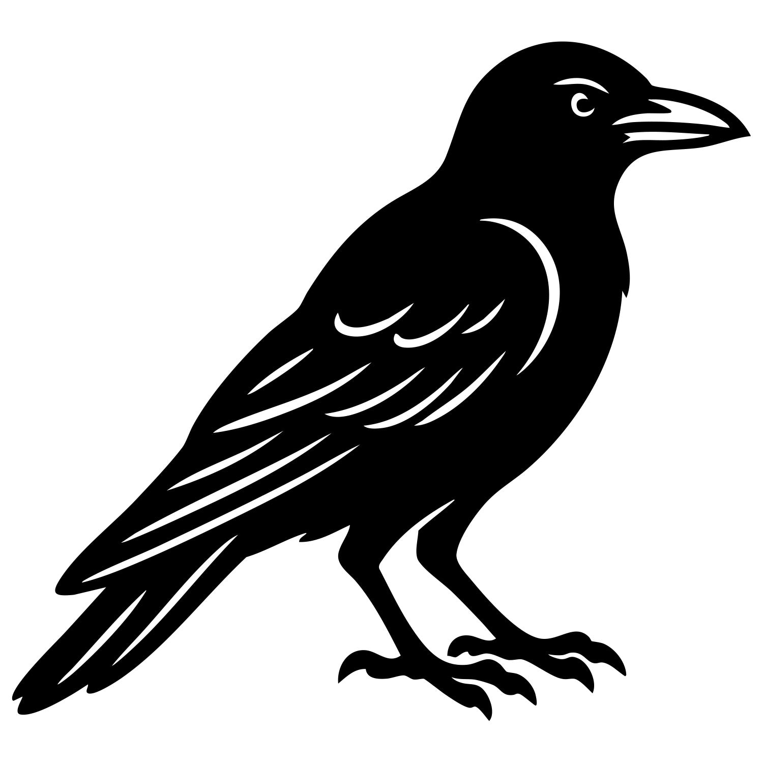 American Crow DXF File – CNC Cutting Design | ABCROW219