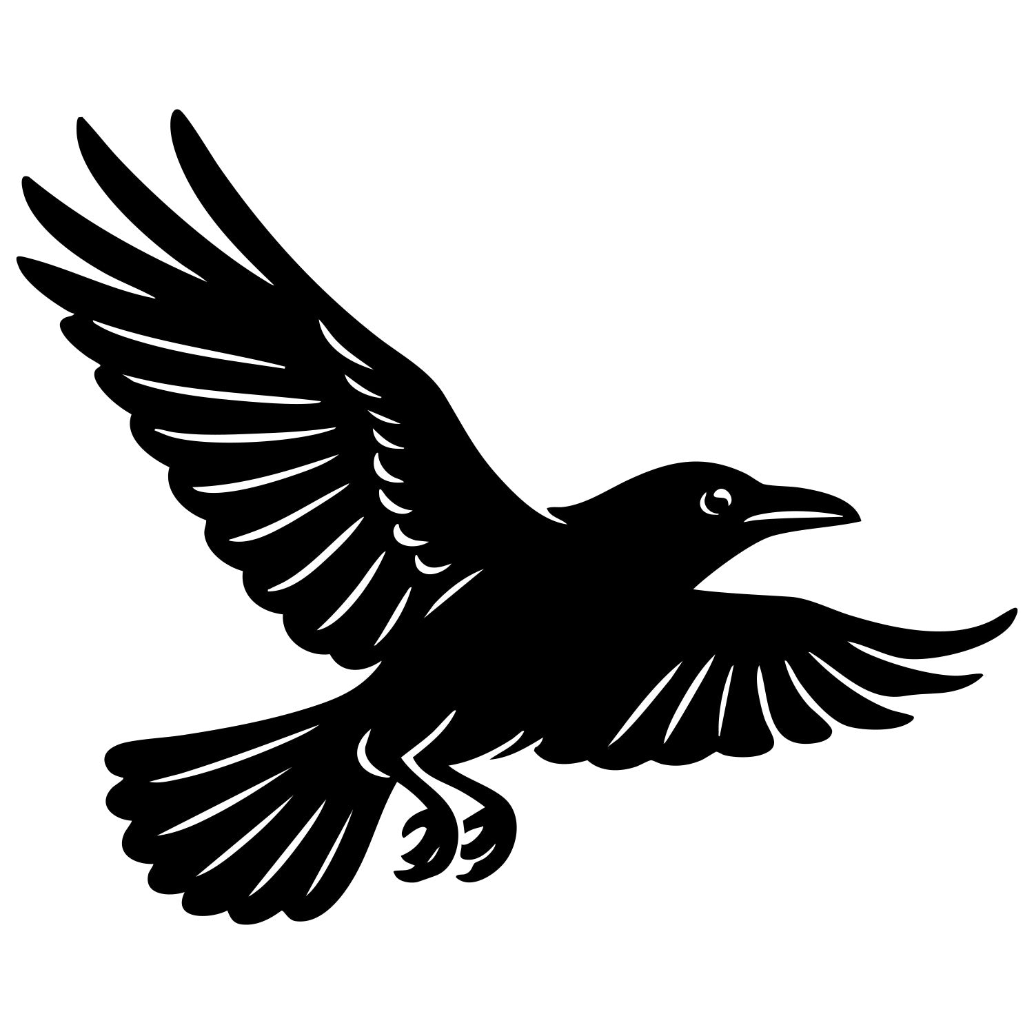 American Crow DXF File – CNC Cutting Design | ABCROW224