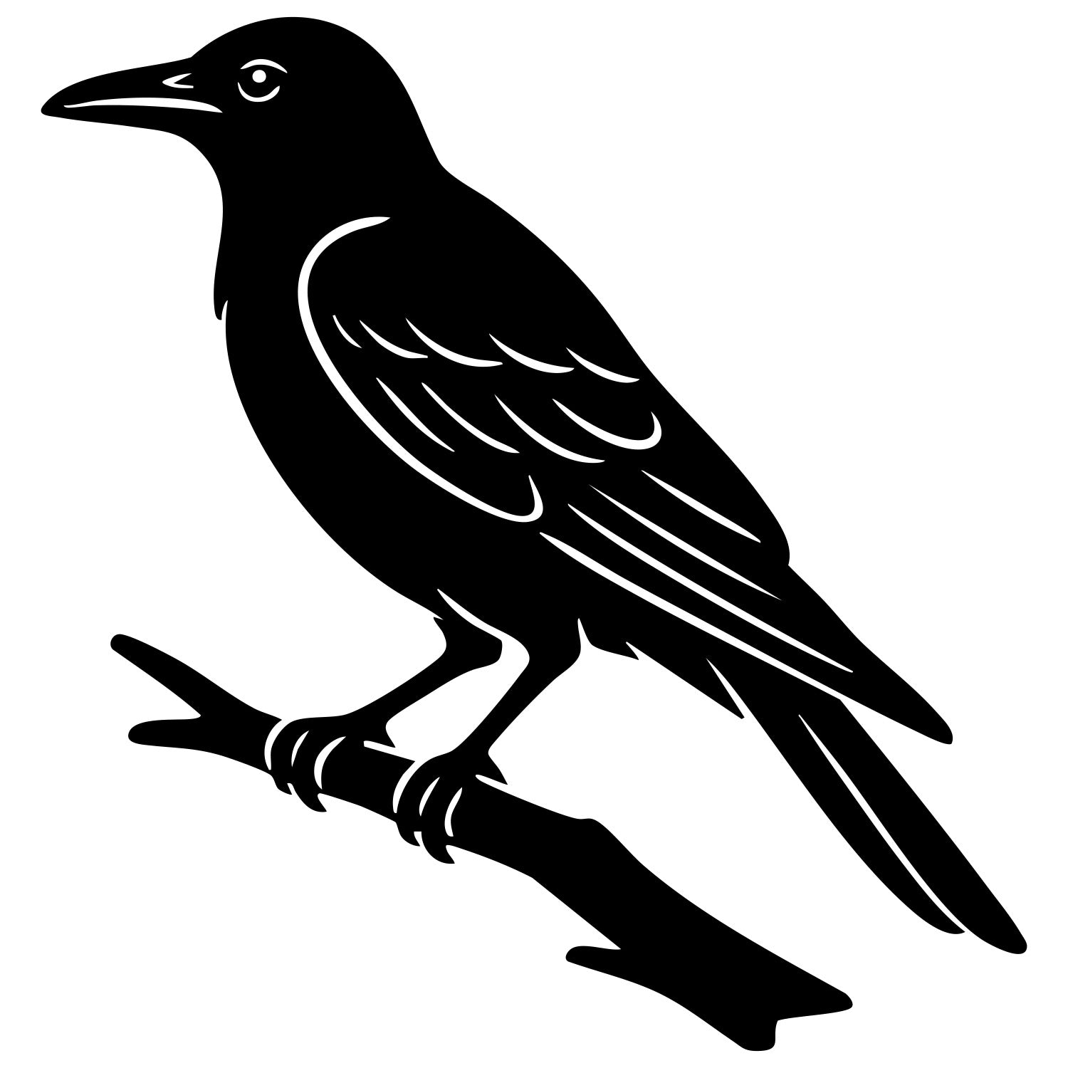 American Crow DXF File – CNC Cutting Design | ABCROW225