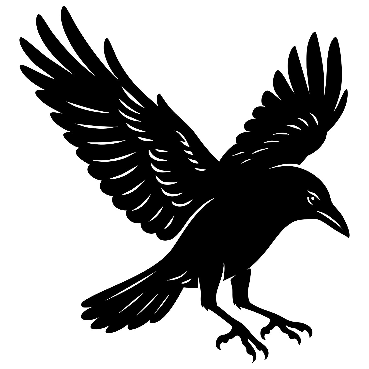 American Crow DXF File – CNC Cutting Design | ABCROW230