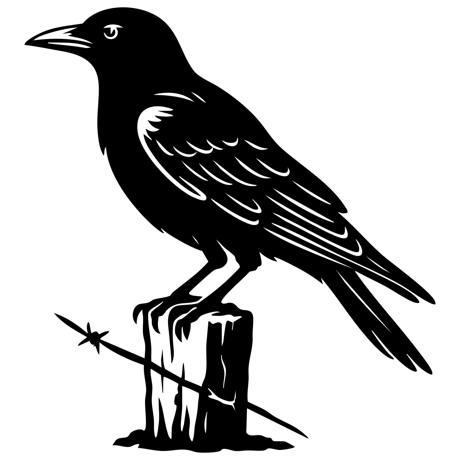 American Crow DXF File – CNC Cutting Design | ABCROW237