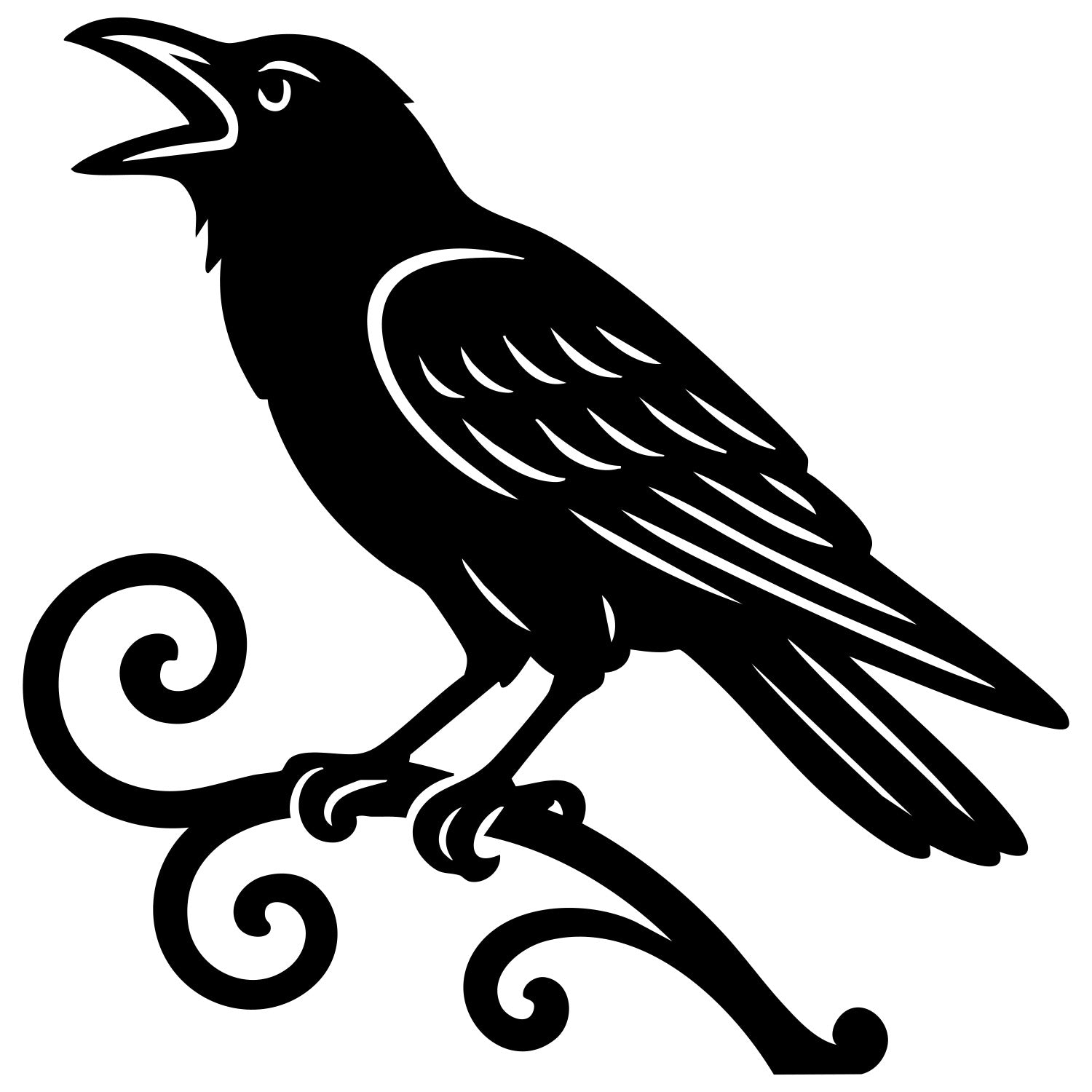 American Crow DXF File – CNC Cutting Design | ABCROW249