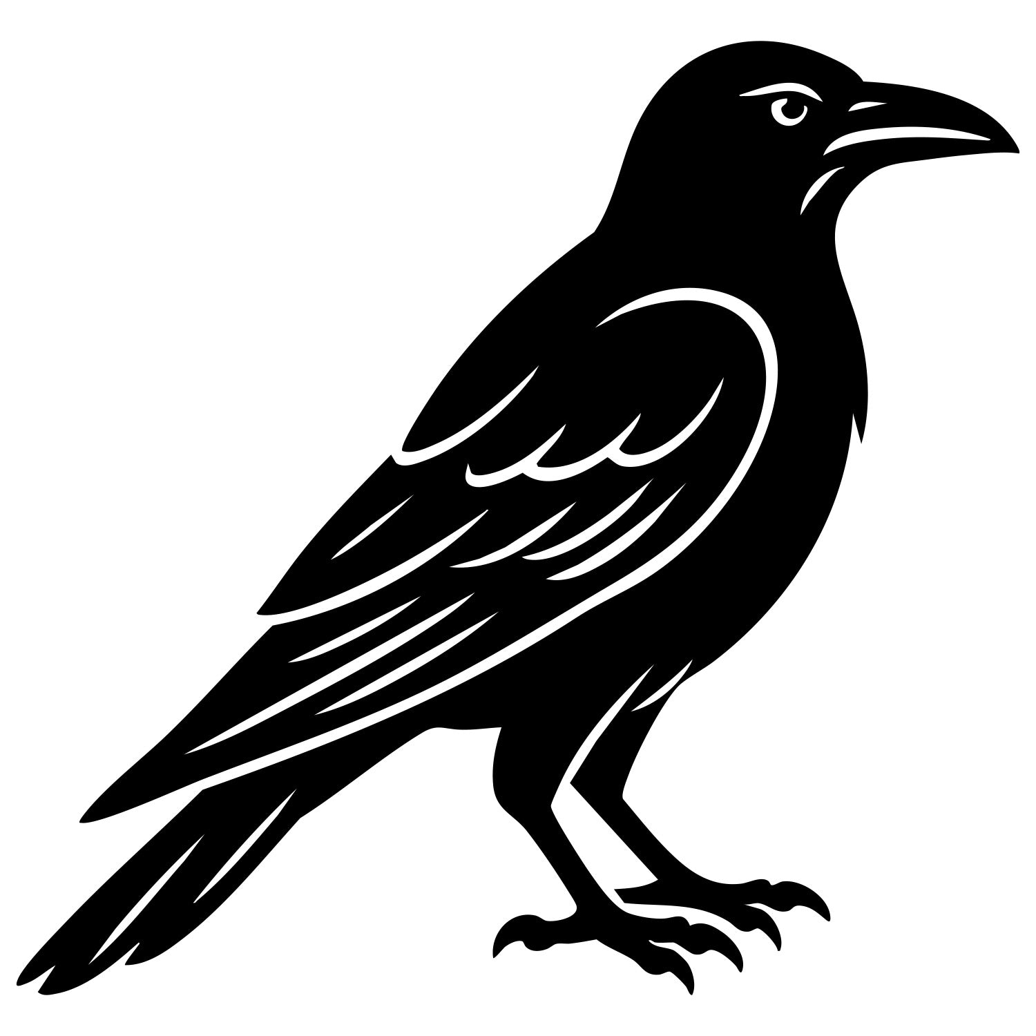 American Crow DXF File – CNC Cutting Design | ABCROW254