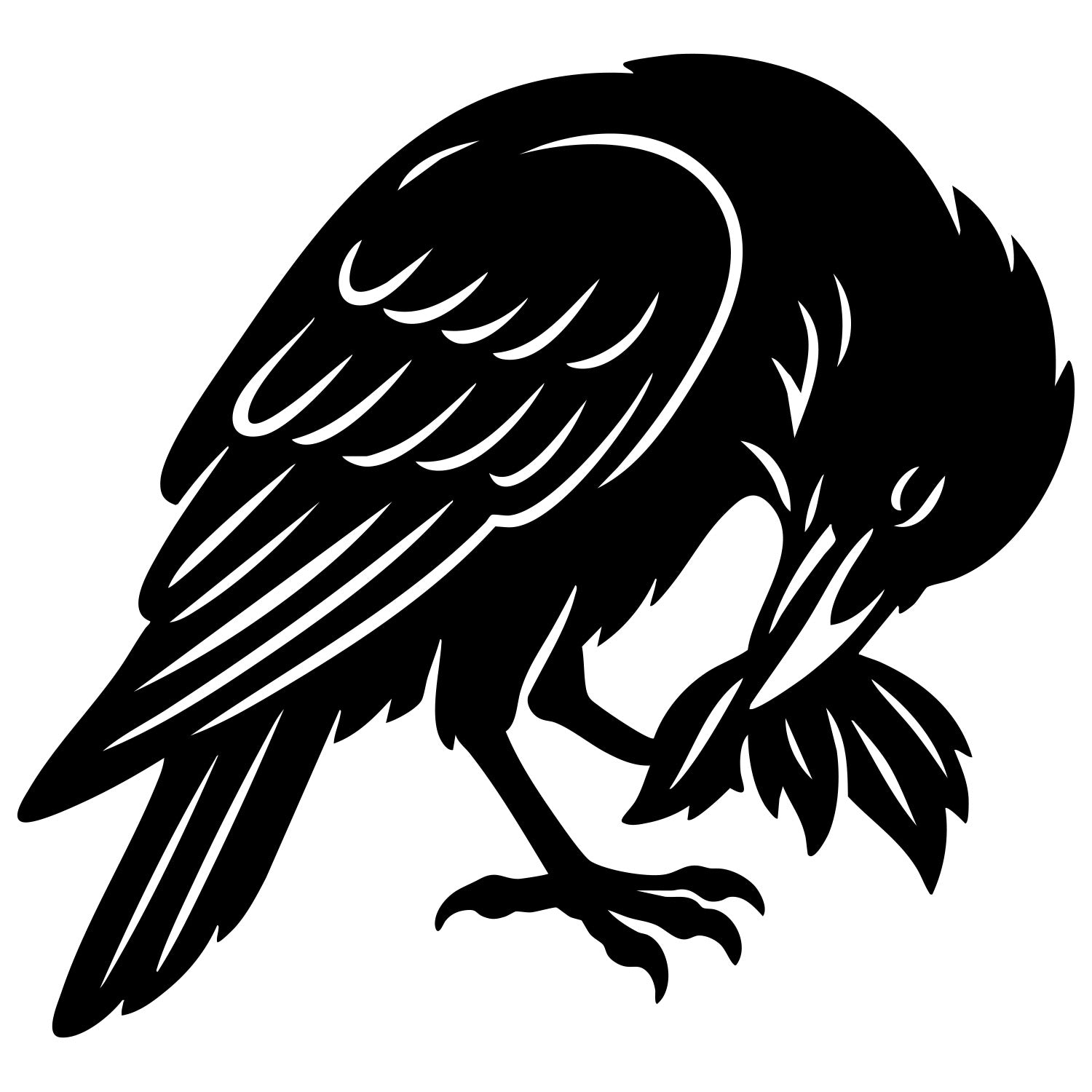 American Crow DXF File – CNC Cutting Design | ABCROW259