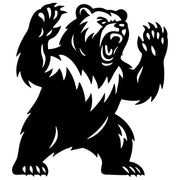 Angry Grizzly Bear DXF File – CNC Cutting Design | AWBEAR108