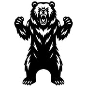 Angry Grizzly Bear DXF File – CNC Cutting Design | AWBEAR112