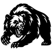 Angry Grizzly Bear DXF File – CNC Cutting Design | AWBEAR113