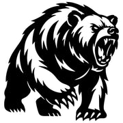 Angry Grizzly Bear DXF File – CNC Cutting Design | AWBEAR121